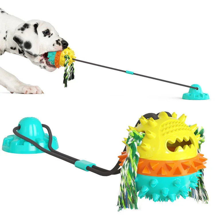 Strong Suction Cup Dog Toy Molar Dog Products Bite Resistant Sound Ball a Pet Products