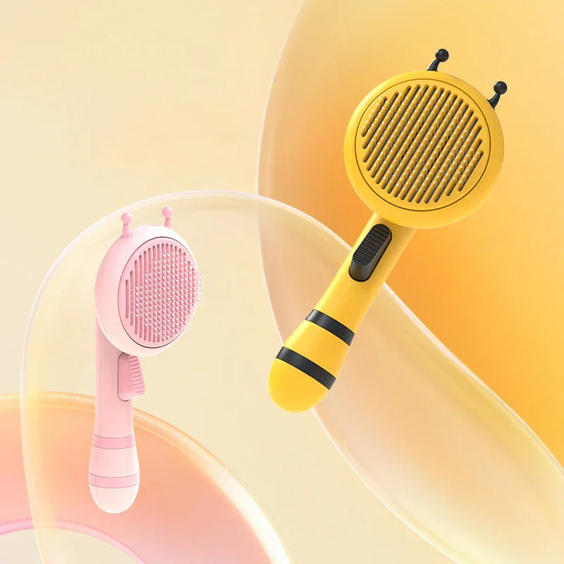 Little Bee Pet Comb Cat To Remove Floating Hair Beauty Self-Cleaning Pet Needle Comb One-Click Automatic Hair Shedding Comb Dog Comb