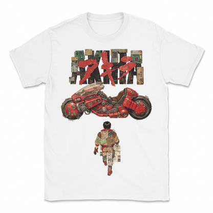 Retro 90s Cyberpunk Biker Aesthetic Graphic Tee, Distressed Manga Inspired Streetwear, Vintage Style Aesthetic Unisex T-shirt