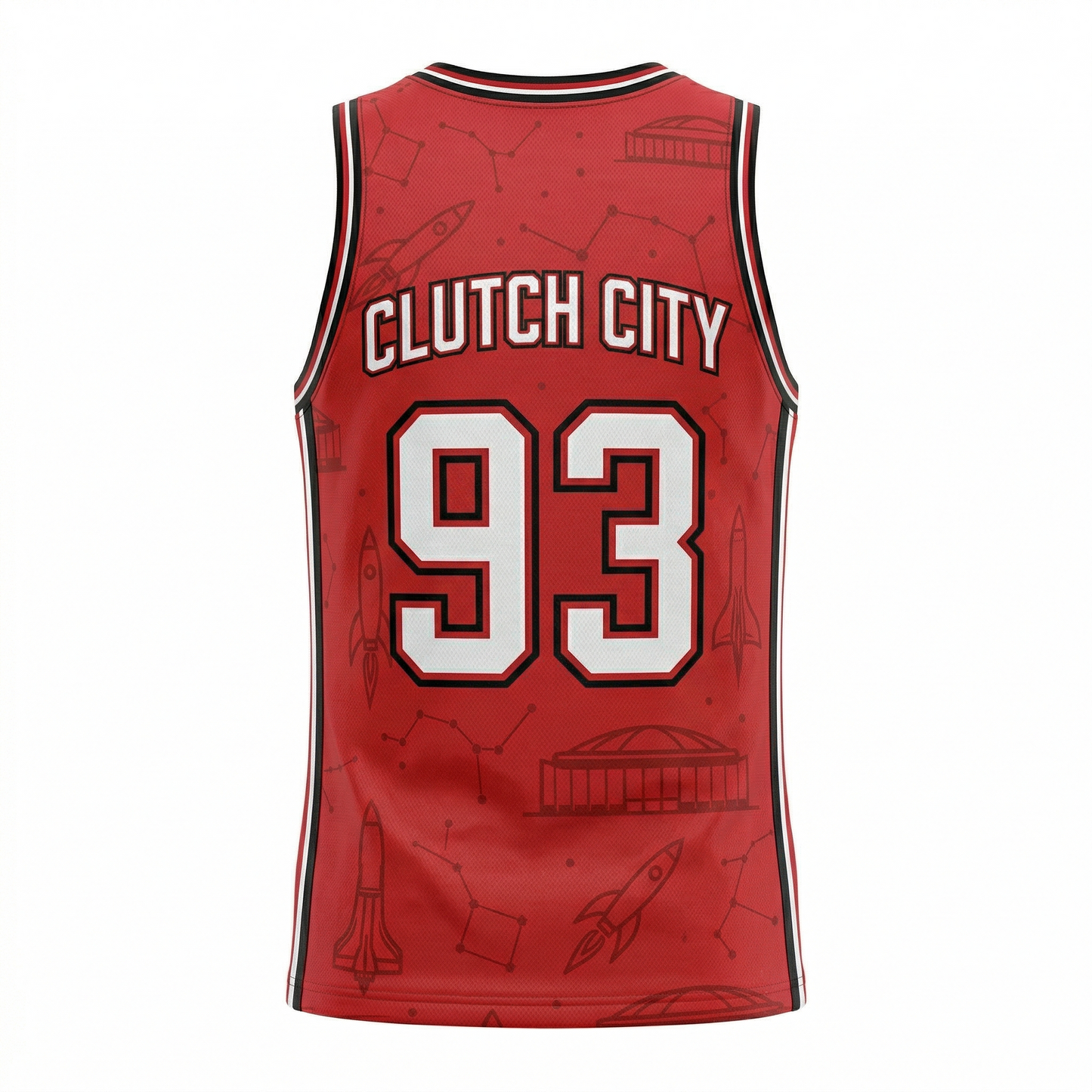 Space City H-Town Basketball Heritage Jersey - Red/White Retro Aesthetic Unisex Tank Top