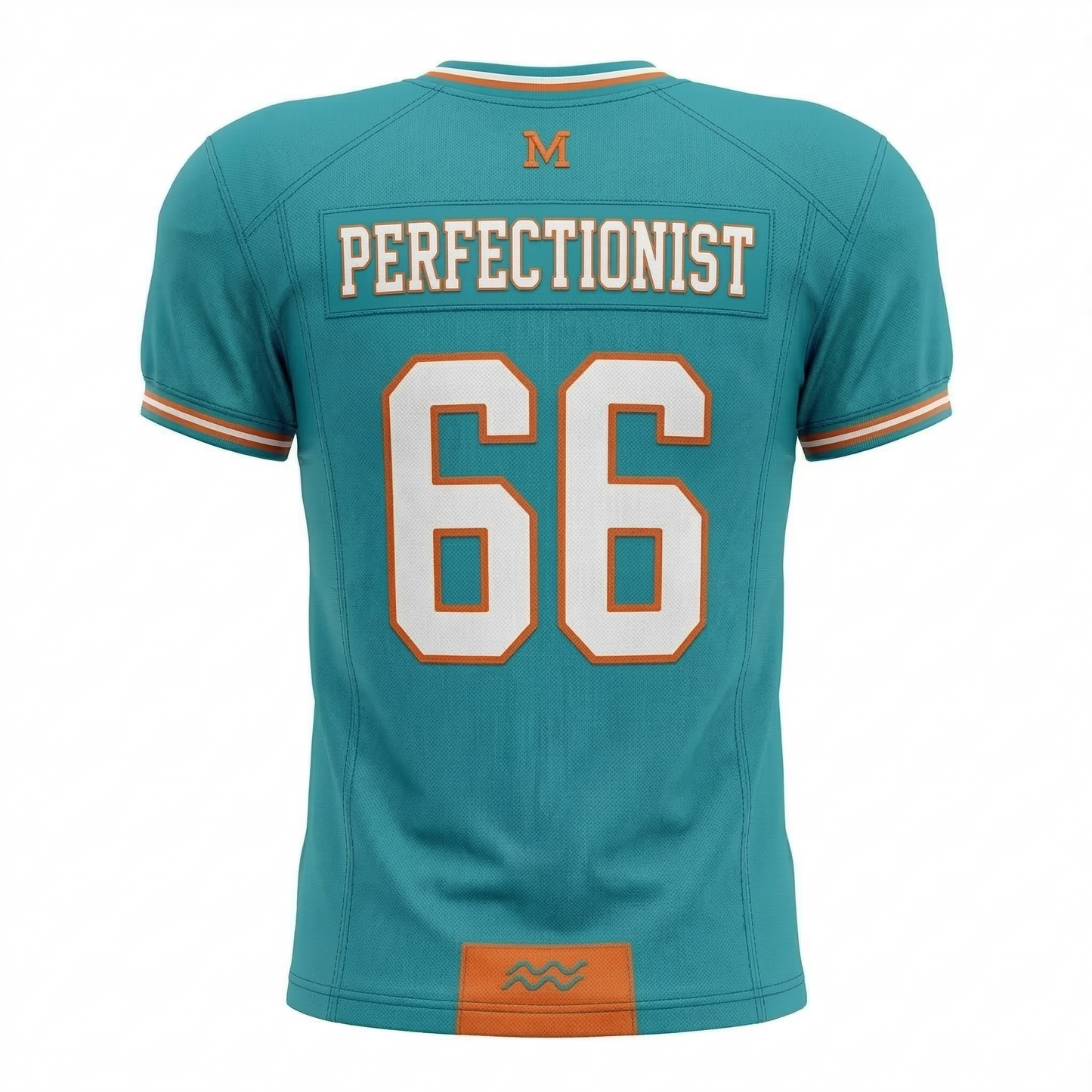 Retro Miami Football Fan Jersey - Aqua and Orange South Florida Style AOP Shirt Unisex