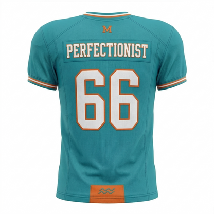 Retro Miami Football Fan Jersey - Aqua and Orange South Florida Style AOP Shirt Unisex