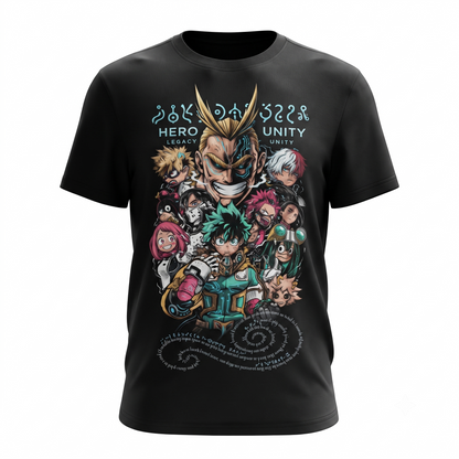 Heroic Academy Anime Inspired Graphic Tee, Casual Graphic T-Shirt, Streetwear Style Top