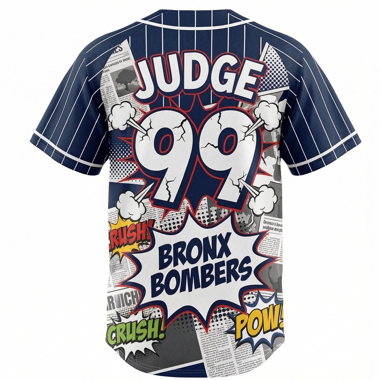 Unisex Judge 99 Bronx Bombers Pop Art Baseball Jersey - Comic Book Style Graphic Shirt