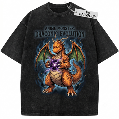 Retro Cute Orange Dragon Graphic Tee  90s Vintage Anime Pocket Monster Unisex T-Shirt
