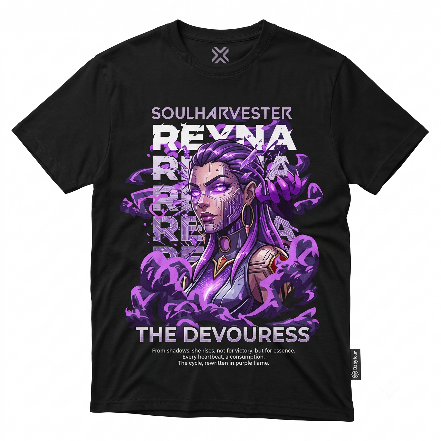 Retro Gaming Character Graphic Tee - Purple Duelist Agent Black T-Shirt for Men and Women