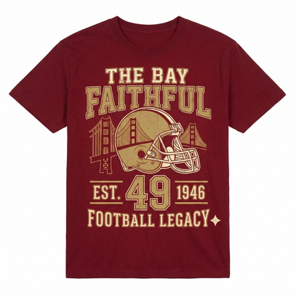 Classic Bay Area Football Fan Pride Apparel | SF Red & Gold Gameday Gear
