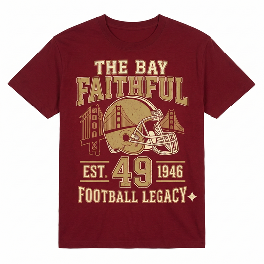 Classic Bay Area Football Fan Pride Apparel | SF Red & Gold Gameday Gear