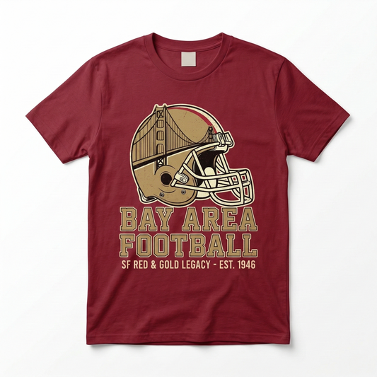 Classic Bay Area Football Fan Pride Apparel | SF Red & Gold Gameday Gear
