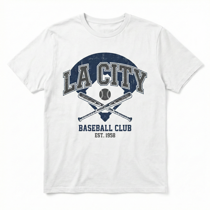 LA City Baseball Fan Apparel - Classic West Coast Blue and White Sports Gear - T-Shirt, Hoodie, Tank Top