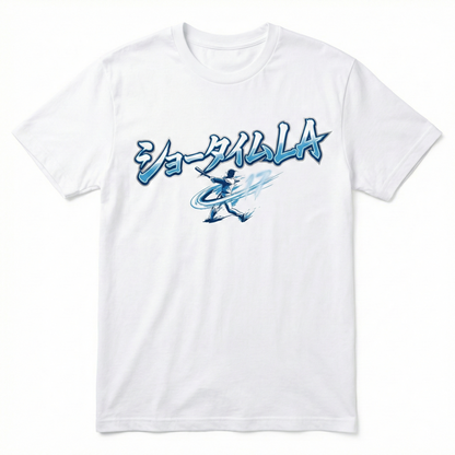 LA Baseball "ShoTime" New Era Fan Gear - Blue & White Japanese Graphic Tee, Hoodie, Sweatshirt