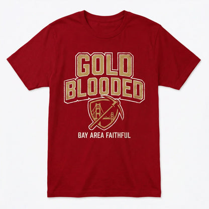 Vintage SF Football Faithful Gear | Gold Blooded Bay Area Gridiron T-Shirt, Hoodie & Sweatshirt