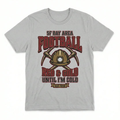 Vintage SF Bay Area Football Fan Apparel - Red & Gold Game Day Graphic T-Shirt, Hoodie & Sweatshirt