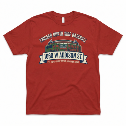 Classic North Side Chicago Baseball Fan Apparel | Vintage 1060 W Addison Game Day Gameday Shirt & Hoodie