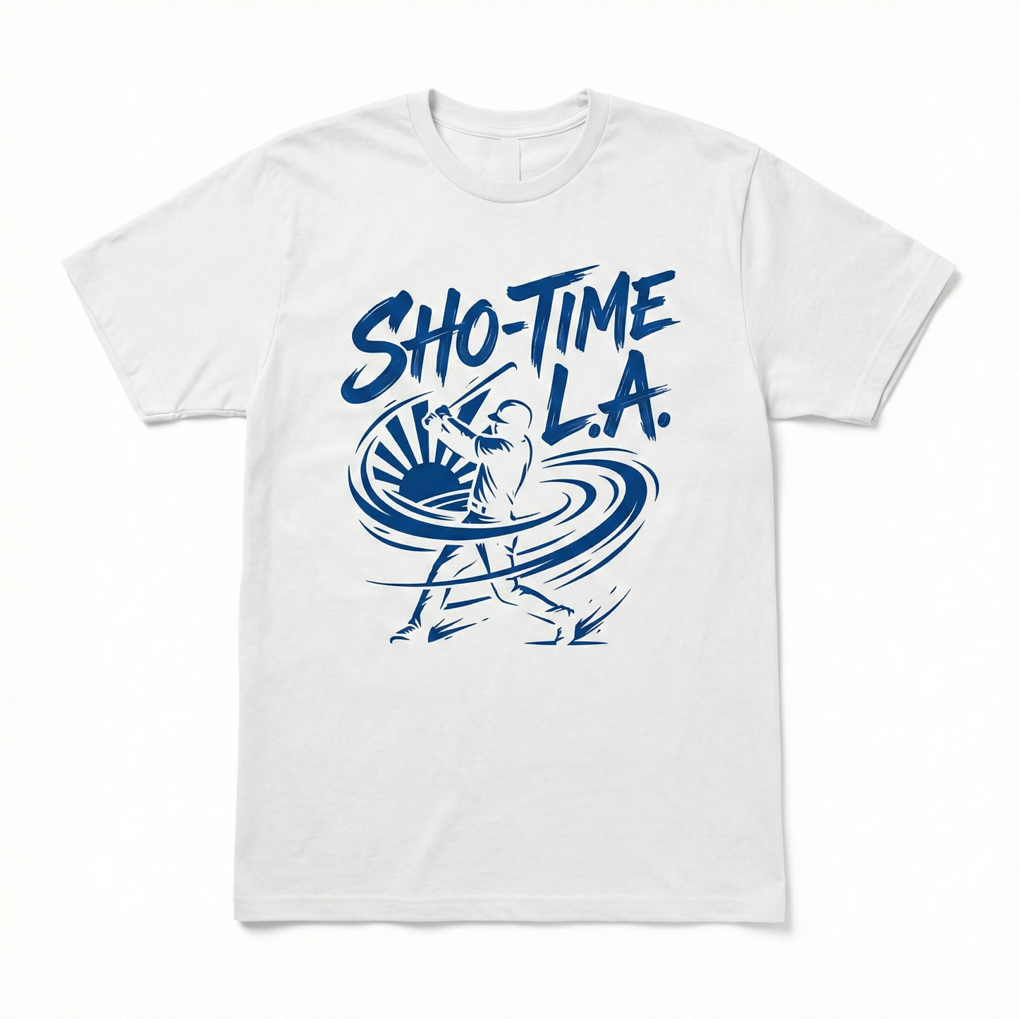 LA Baseball "ShoTime" New Era Fan Gear - Blue & White Japanese Graphic Tee, Hoodie, Sweatshirt