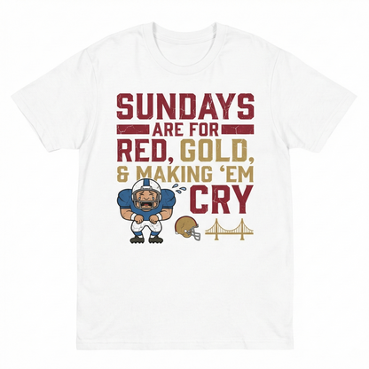 Funny Bay Area Football Red & Gold Sunday Tradition Apparel | Fan Slogan T-Shirt, Hoodie & Sweatshirt