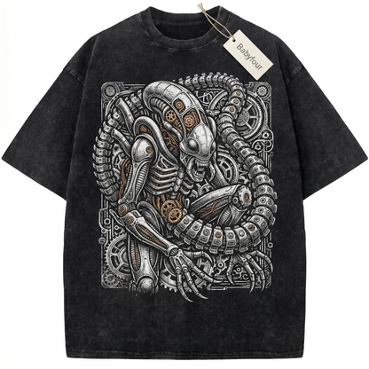 Vintage Biomechanical Space Monster Unisex T-Shirt - Retro Sci-Fi Horror Graphic Tee