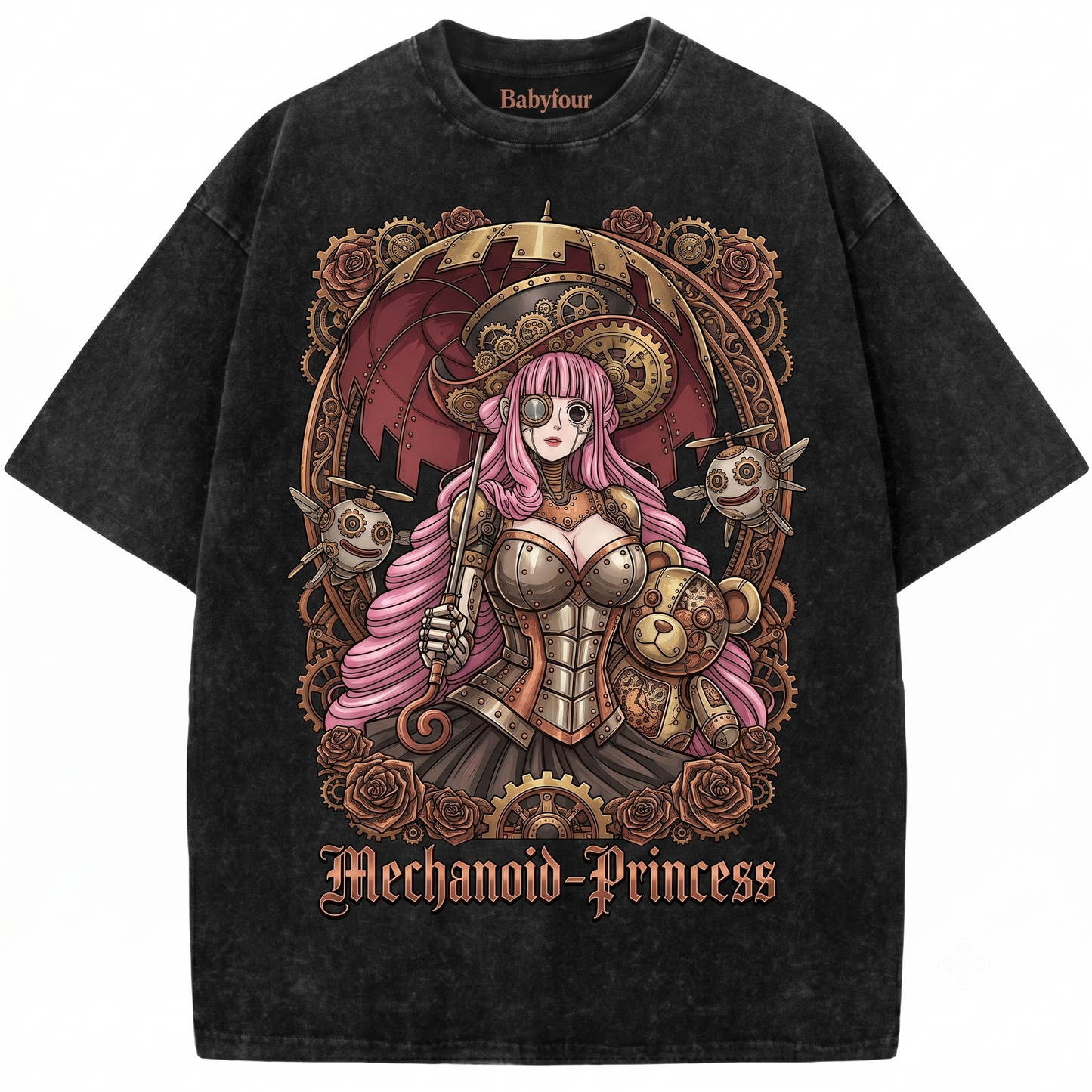 Pink Hair Ghost Princess Vintage Graphic Tee - Retro Anime Gothic Aesthetic Unisex T-shirt