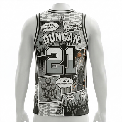 Alamo City Basketball Fan Art Comic Book Style AOP Unisex Jersey - Heritage Edition