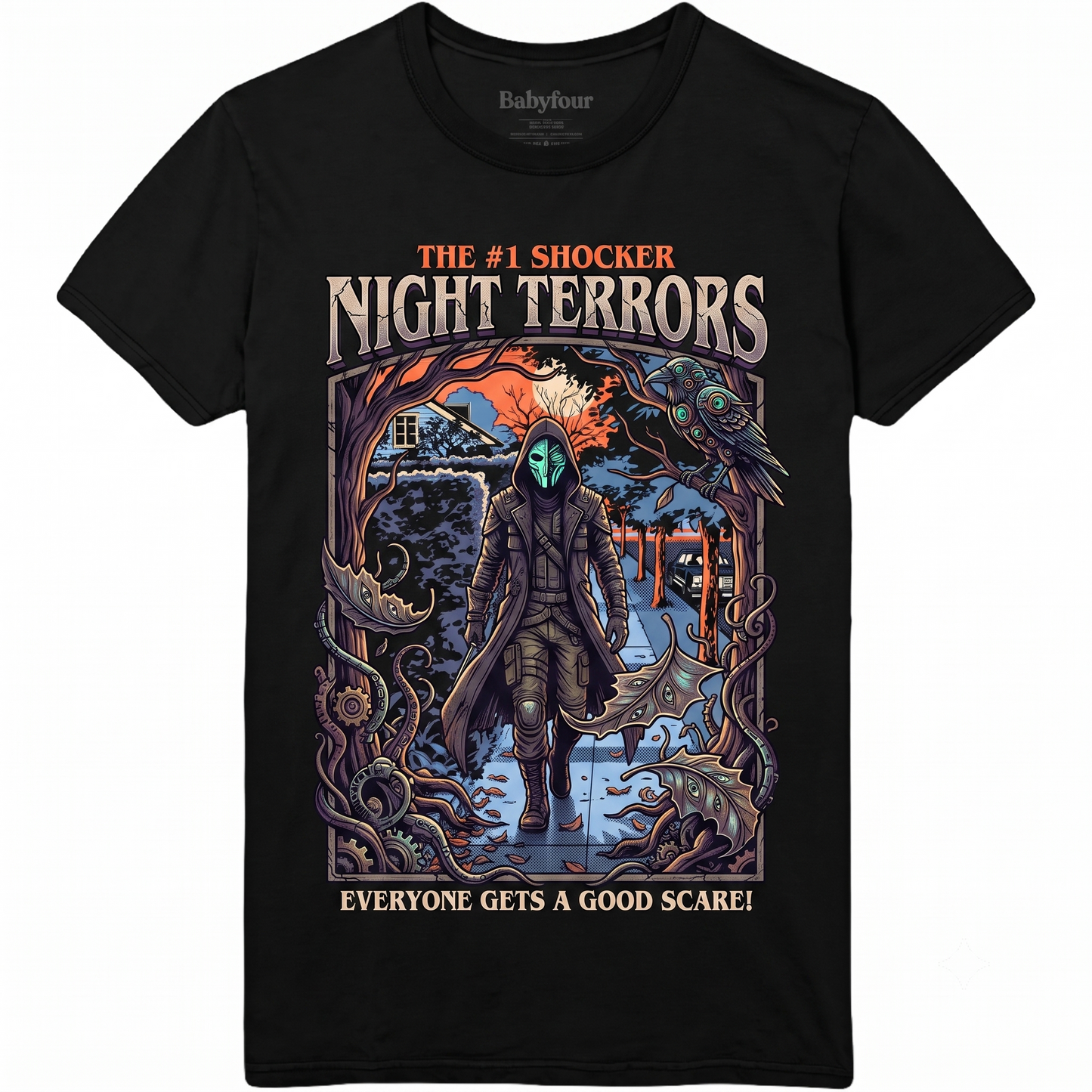 Scary Halloween Ghost Face Slasher Shirt - Spooky Screen Shocker Costume Graphic Unisex Tshirt