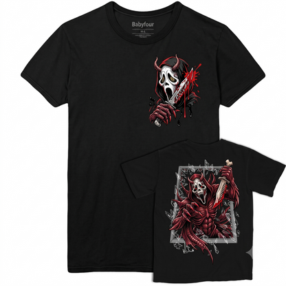 Iconic Halloween Slasher Horror Movie Party Crasher Graphic Tee - Vintage Scary Killer Unisex T-Shirt
