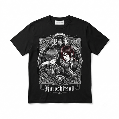 Retro Gothic Anime Demon Butler Graphic Tee - Vintage Japanese Manga Fan Gift Unisex T-shirt