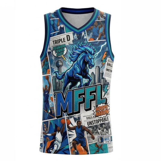 Dallas Basketball Fans Custom "Triple D" AOP Jersey - Mavericks Inspired Streetwear Tech