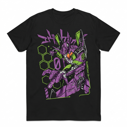 Anime Mecha Robot Graphic T-Shirt - Sci-Fi Warrior Unisex Crewneck Tee