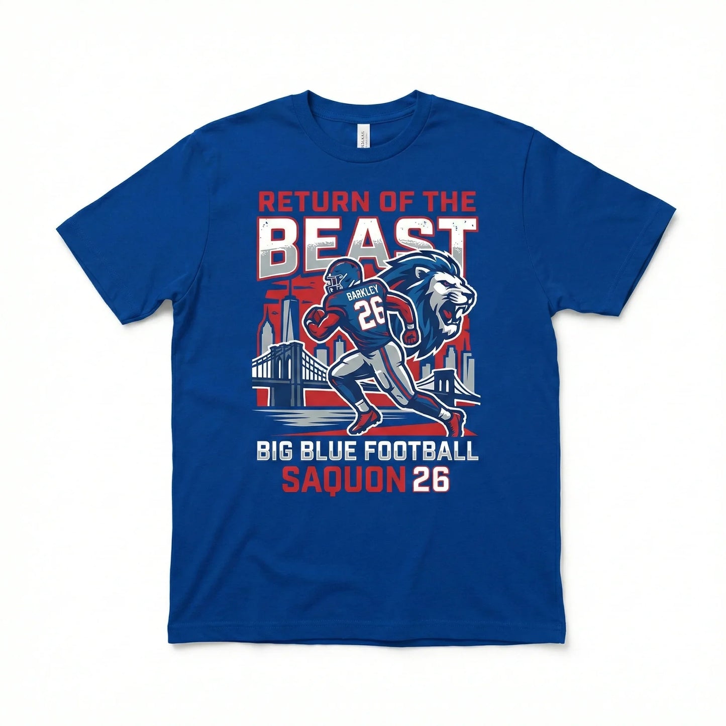 Big Blue Beast Mode T-Shirt | New York Giants Fan Gear Saquon Barkley Return