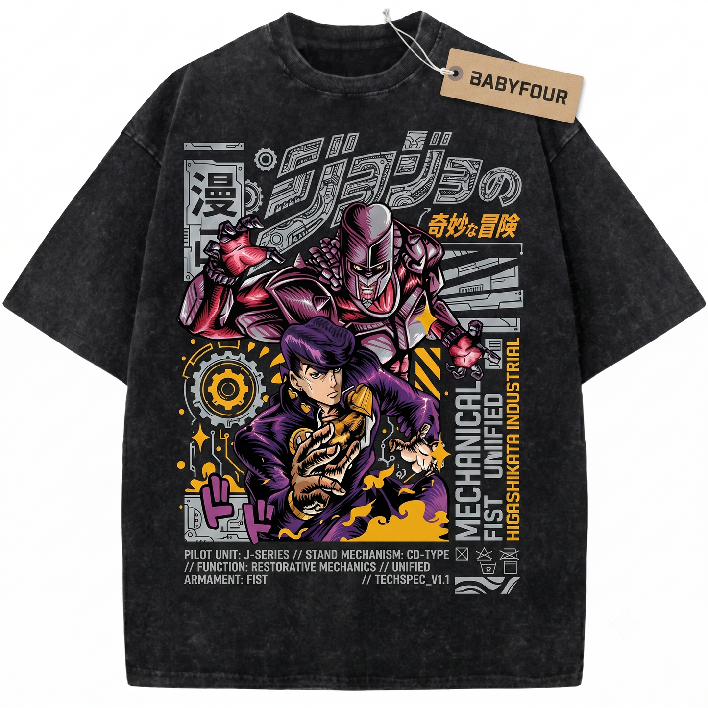 Crazy Diamond Pompadour Anime Graphic Tee - Vintage Retro Manga Unisex T-Shirt