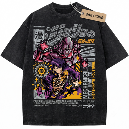 Crazy Diamond Pompadour Anime Graphic Tee - Vintage Retro Manga Unisex T-Shirt