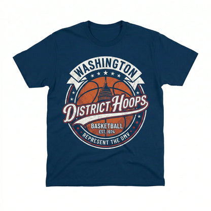 Washington Basketball Fan Apparel - Vintage Style District Hoops Graphic - Premium T-Shirt, Tank Top, Long Sleeve, Sweatshirt, Hoodie