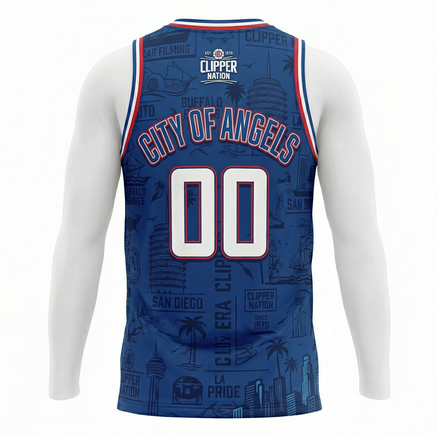 Unisex Blue Basketball Supporter Jersey - Los Angeles Team Style