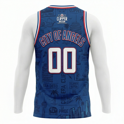 Unisex Blue Basketball Supporter Jersey - Los Angeles Team Style