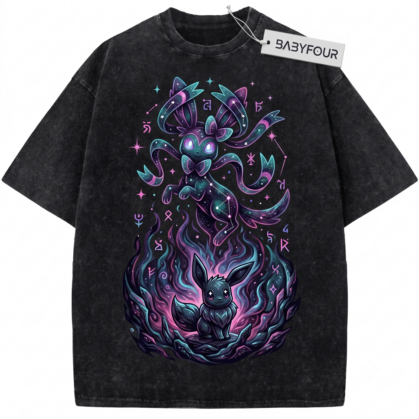 Vintage Sylveon & Eevee Cute Anime Unisex T-shirt