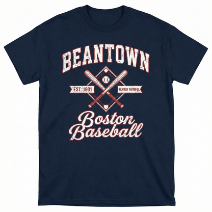 Boston Baseball Fan Apparel - Vintage Style Beantown Sports Gear - Navy & Red Graphic Tees, Hoodies, Sweatshirts