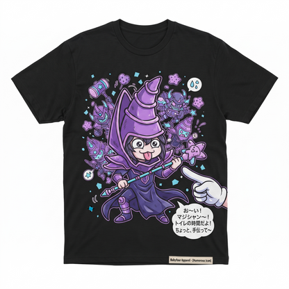 Anime Fantasy Graphic Tee, Purple Magic Warrior Design, Japanese Streetwear Shirt, Unisex Casual Crewneck Cotton Top