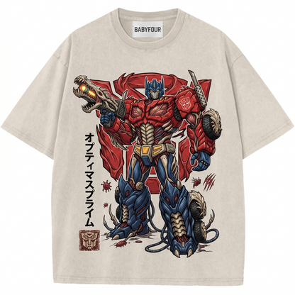 Prime Robot Leader Vintage Tee, 80s Retro Transforming Mecha Graphic Shirt, Sci-Fi Movie Fan Apparel, Unisex Tshirt