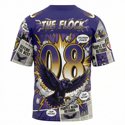 Charm City Football Heritage AOP Jersey - Purple & Black Comic Art Fan Shirt