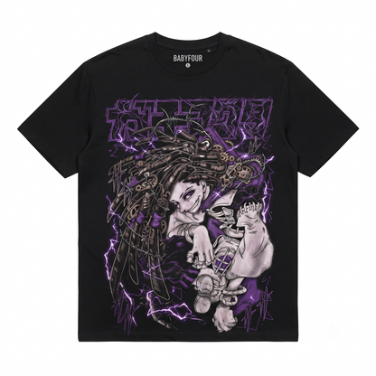 Graphic T-Shirt, Anime Style Streetwear, Cyberpunk Aesthetic Graphic Tee for MenUnisex, Heavyweight Cotton Oversized Shirt