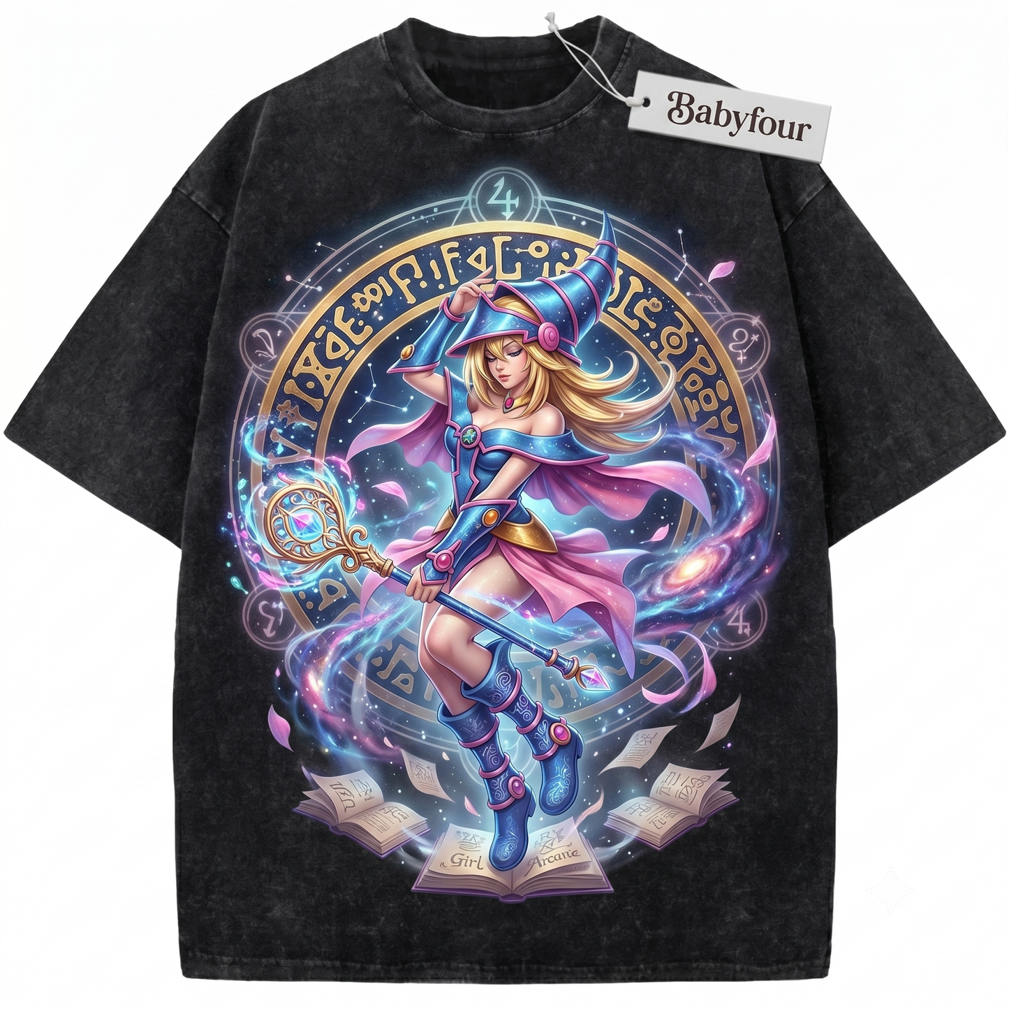 Retro 90s Spellcaster Girl Graphic Tee, Y2K Anime Witch Merch Unisex T-Shirt