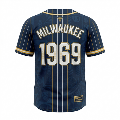 Milwaukee Baseball Fan Apparel - Brew Crew Team Heritage Jersey - Professional Clean Design (Unisex)