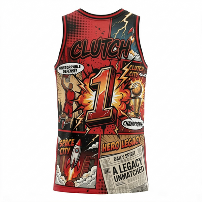 Clutch City Space Legend Basketball Jersey - Houston Retro Comic Book Style - Unisex Fan Apparel