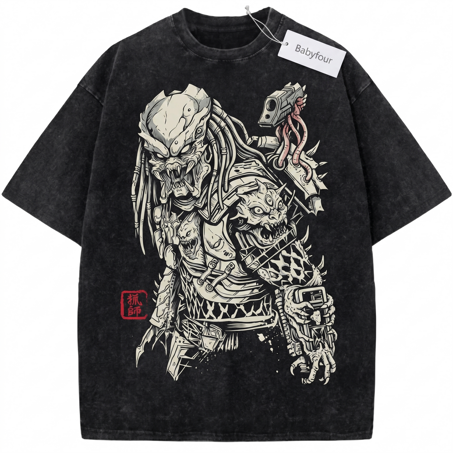 Vintage Sci-Fi Space Monster vs Alien Hunter Graphic Unisex T-Shirt