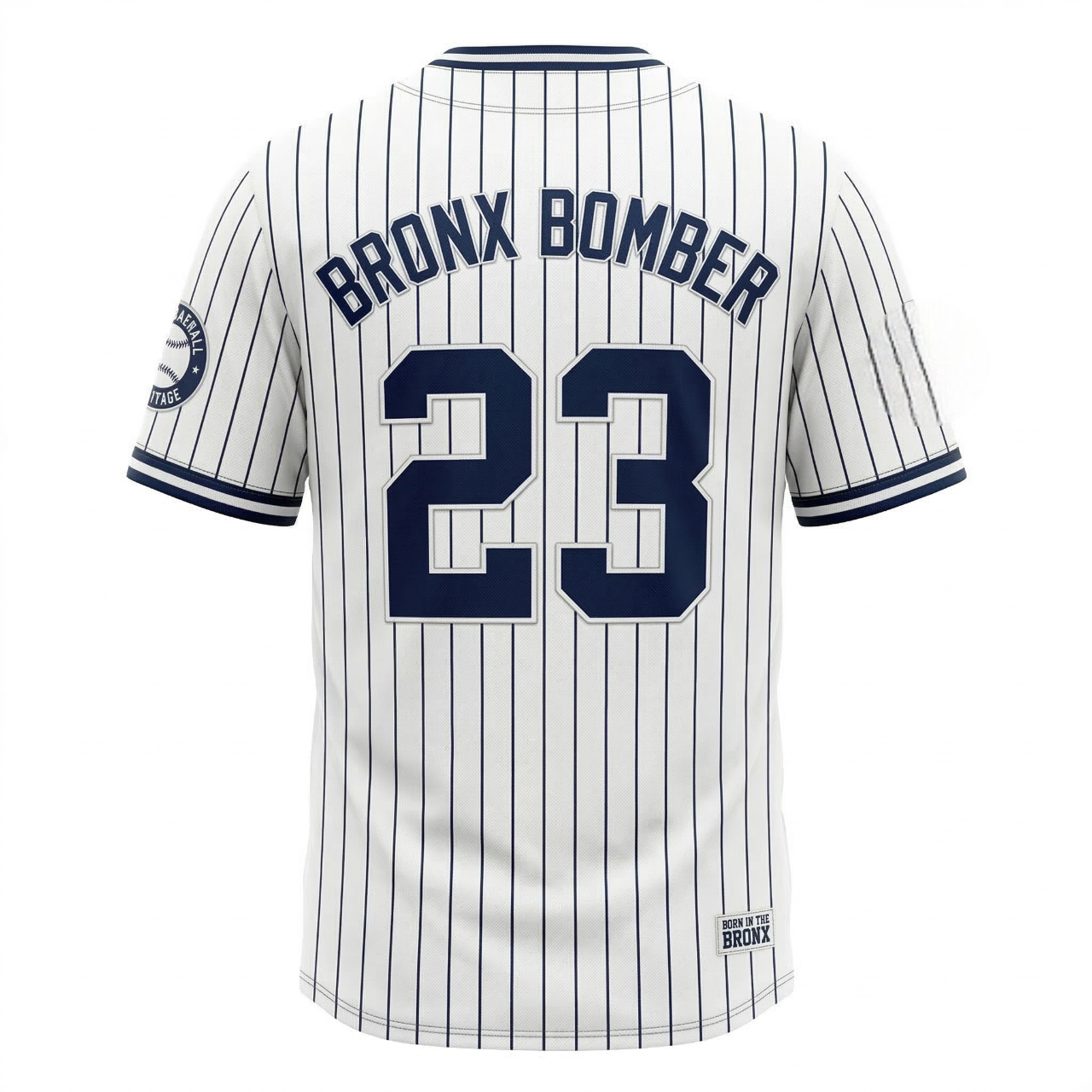 Unisex Classic Bronx Baseball Jersey - Vintage Pinstripe Heritage Button-Up Shirt AOP