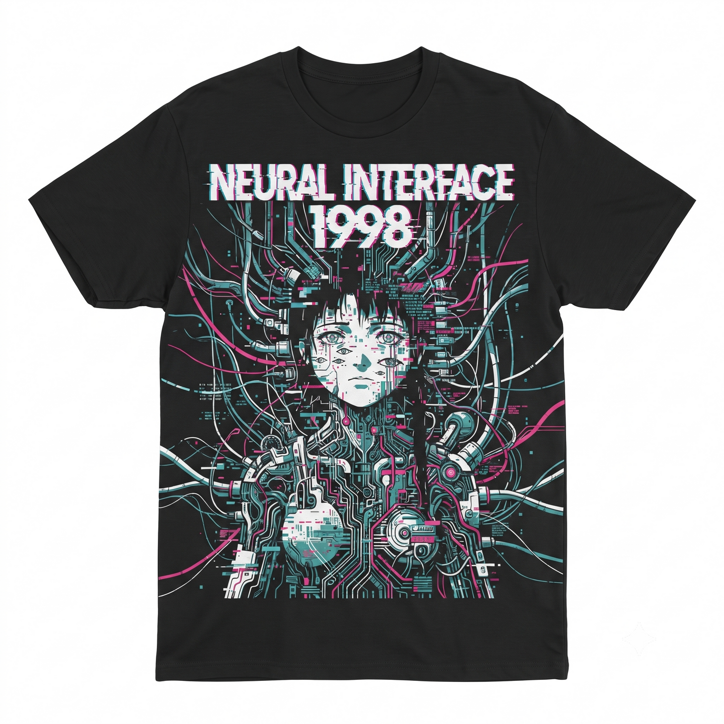 Cybernetic Anime Girl Aesthetic Graphic Tee Experimental Tech Wear Unisex Tshirt