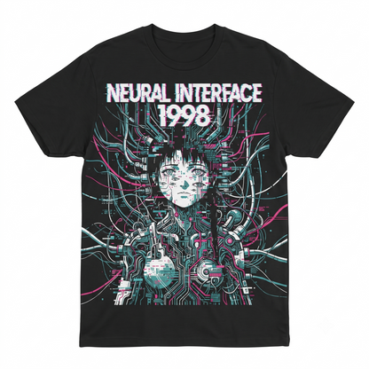 Cybernetic Anime Girl Aesthetic Graphic Tee Experimental Tech Wear Unisex Tshirt