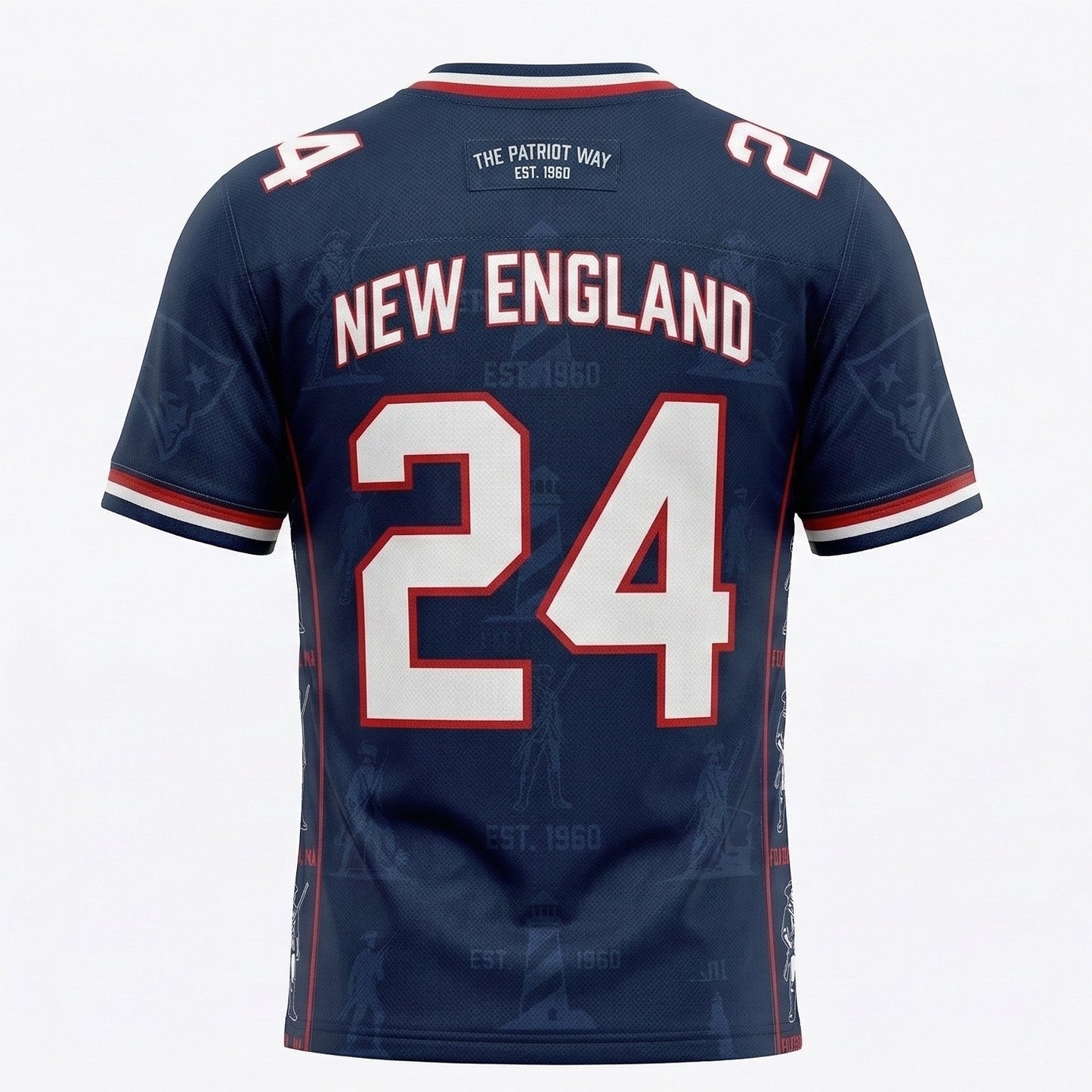 New England Football Heritage Jersey | Retro Patriots AOP Sport Shirt - Classic 6x Champion