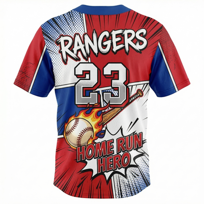 Arlington Lone Star Heritage Baseball Jersey Unisex - 90s Bootleg Comic Graphic All-Over Print