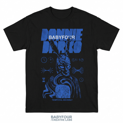 Retro Time Travel Bunny Sci-Fi Movie Graphic Tee - Vintage Dark Psychological Thriller Unisex T-shirt